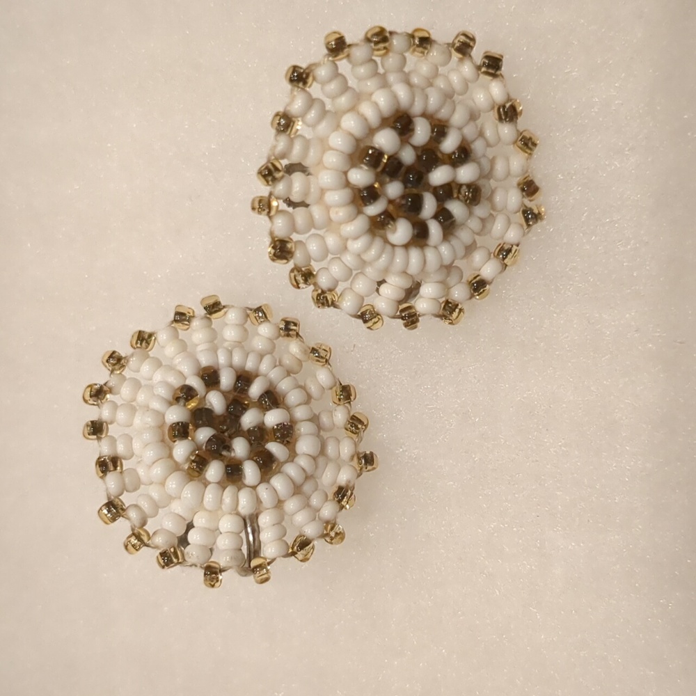 Vintage Native American Screwback Beaded Earrings